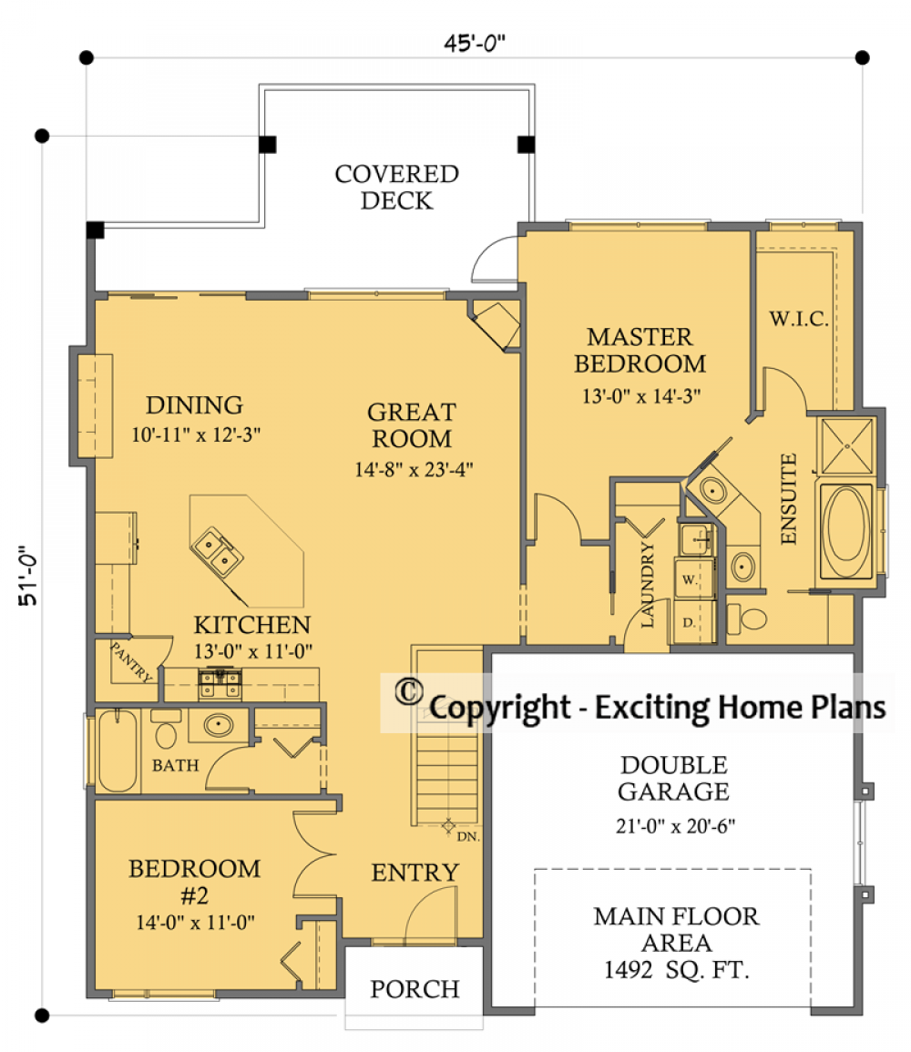 House Plan E1046-10M Main Floor Plan