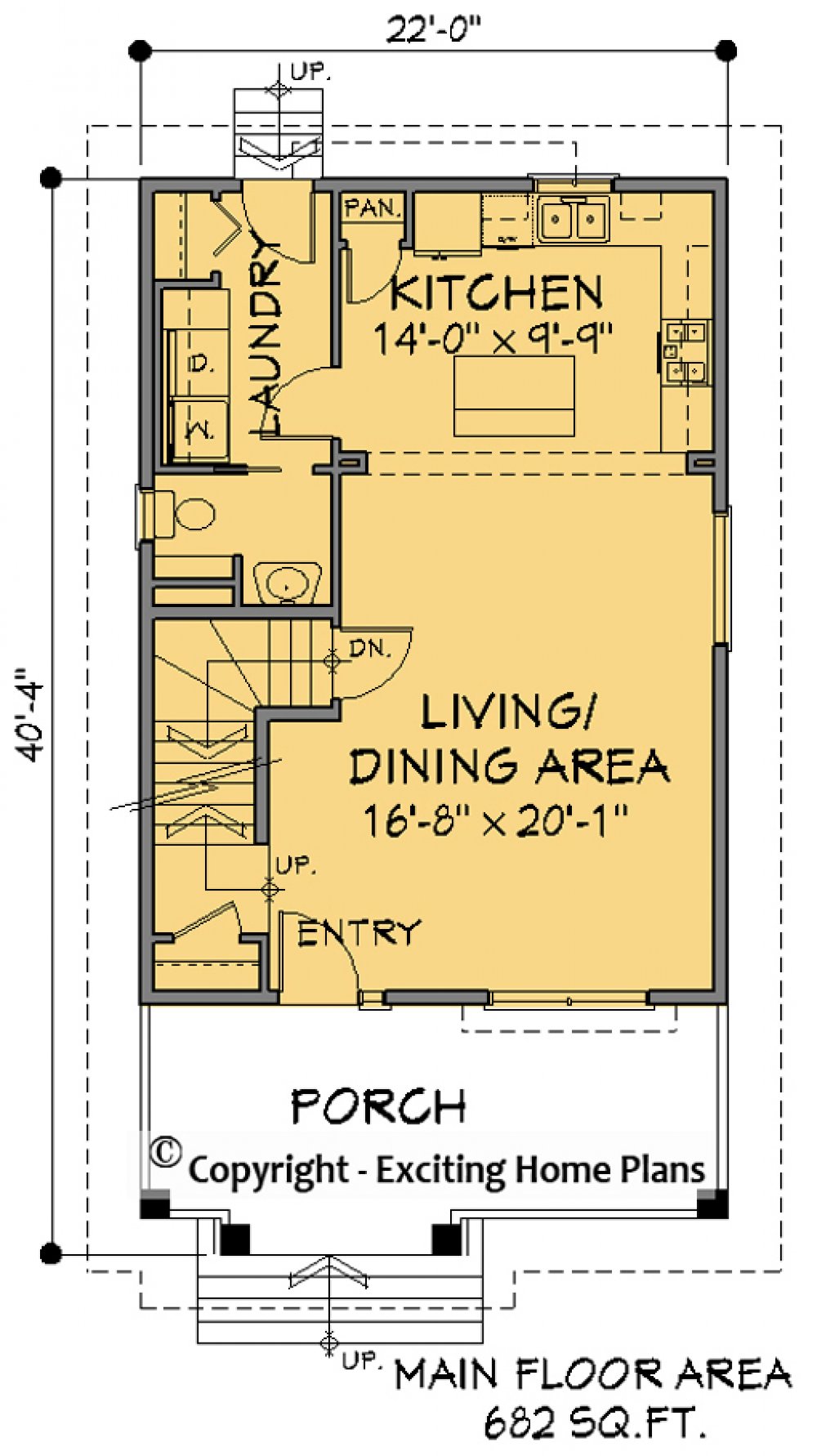 House Plan E1160-10 Main Floor Plan