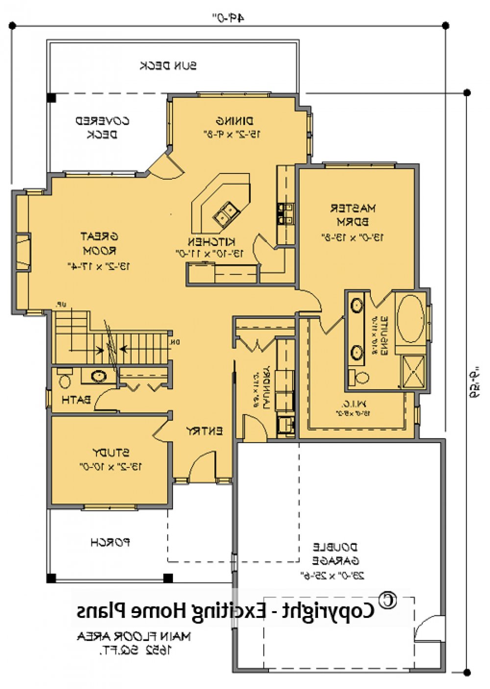 House Plan E1286-10 Main Floor REVERSE