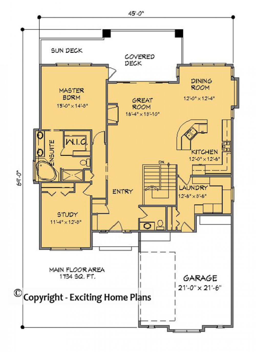 House Plan E1143-10 Main Floor Plan