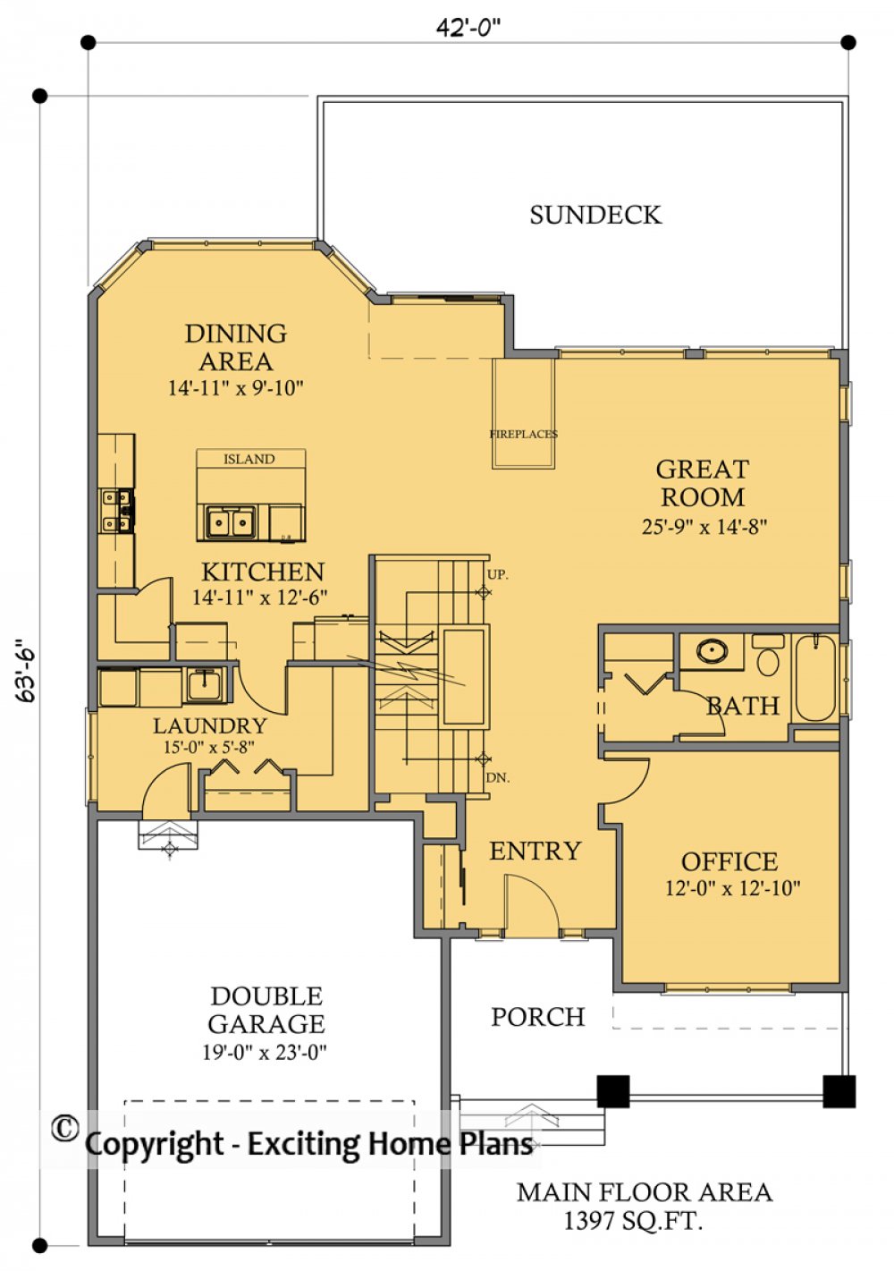 House Plan E1075-11 Main Floor Plan