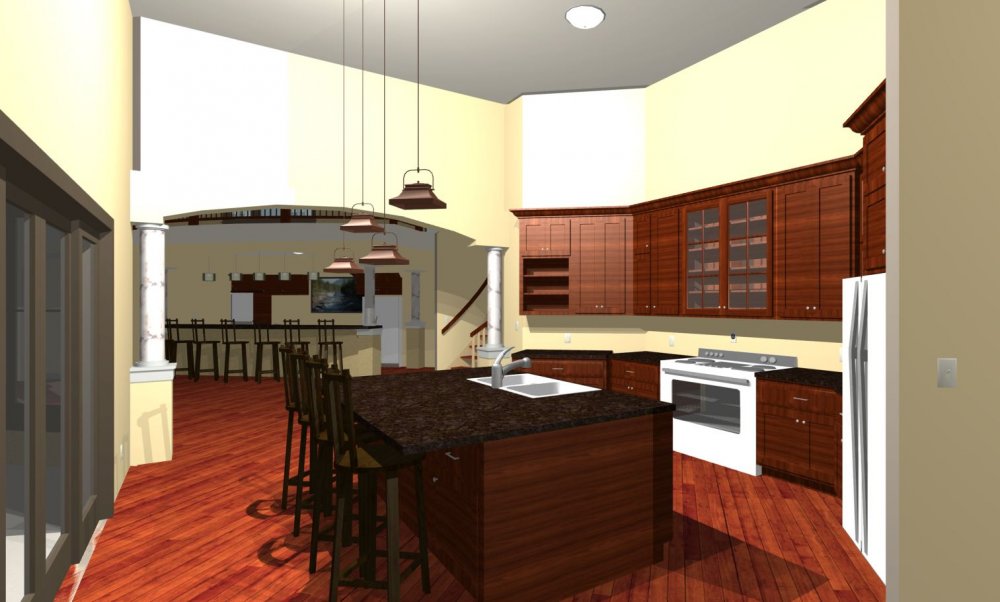 House Plan E1260-10 Interior Kitchen 3D Area