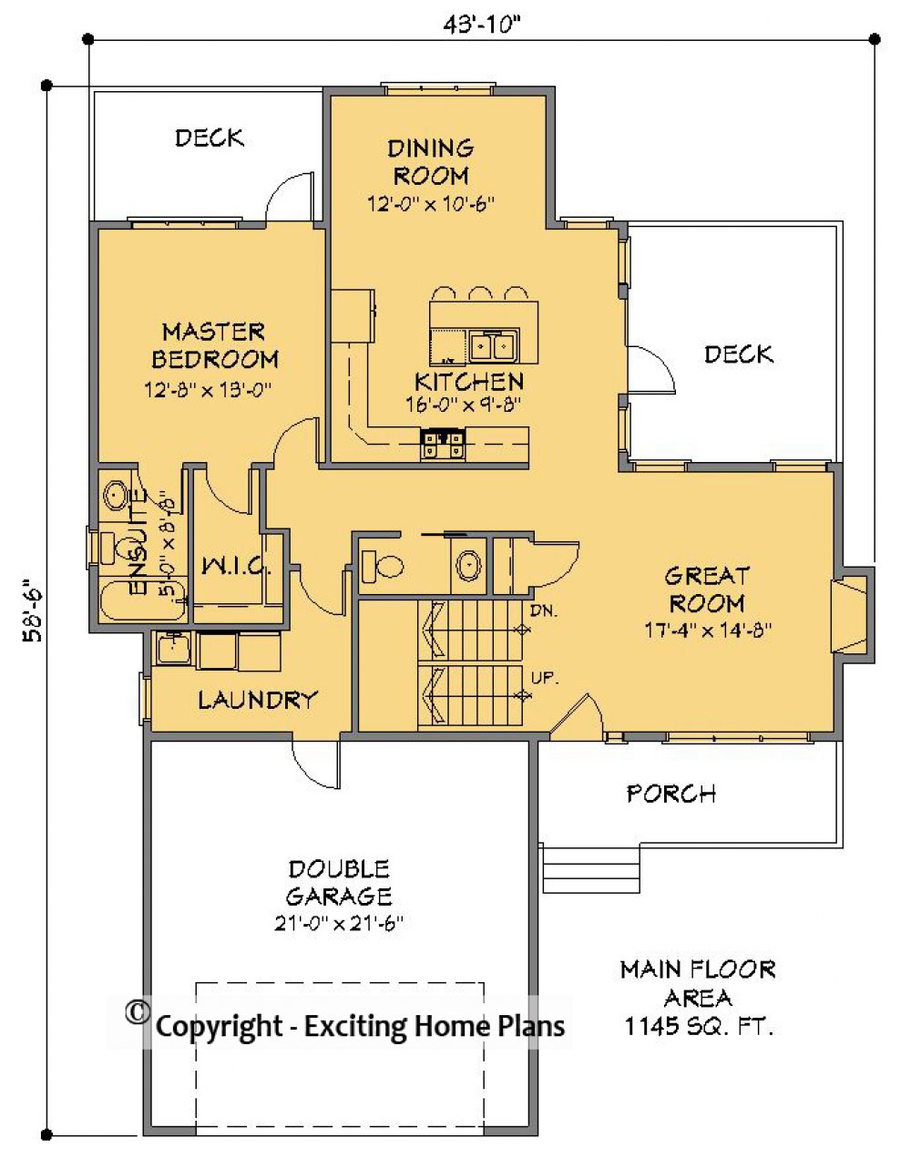 House Plan E1492-10  Main Floor Plan