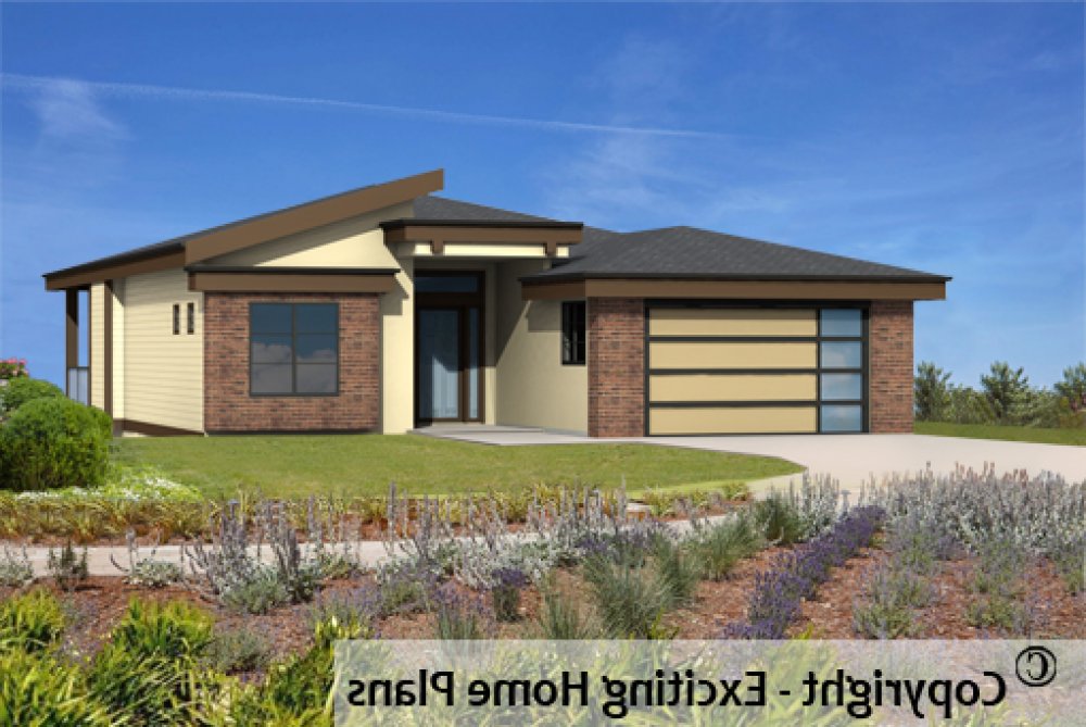 House Plan E1699-10 Front 3D View REVERSE