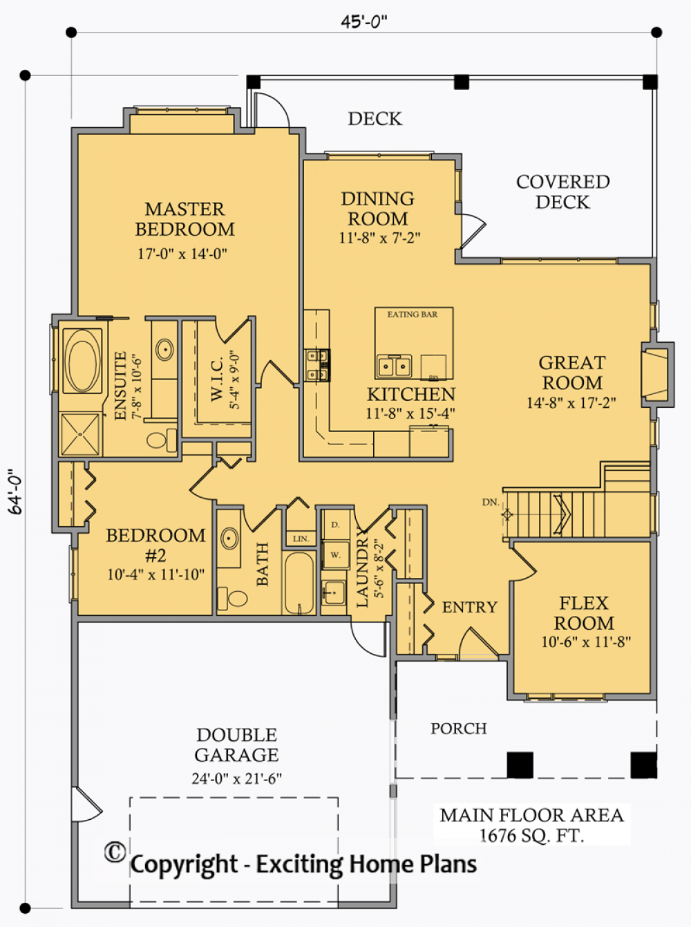 House Plan E1002-10M  Main Floor Plan