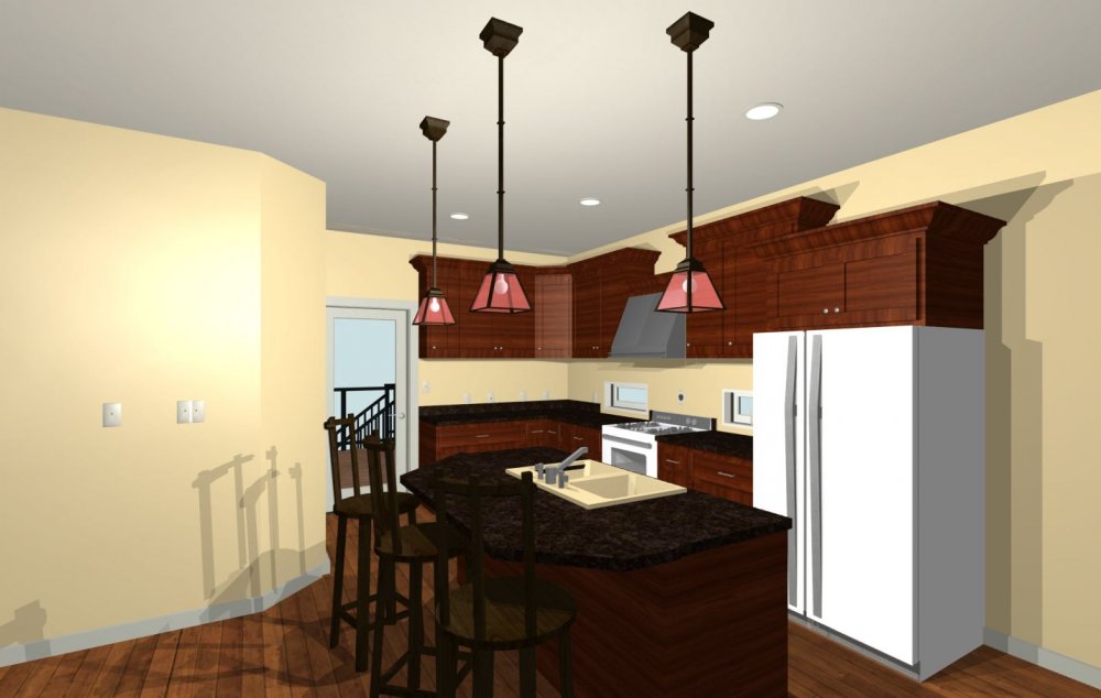 House Plan E1430-10 Interior Kitchen 3D Area