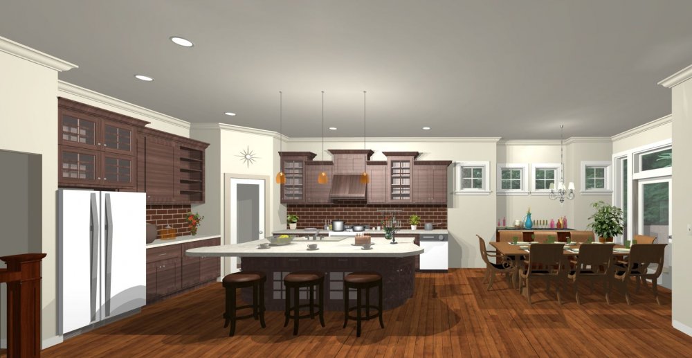 House Plan E1385-10 Interior Kitchen 3D Area