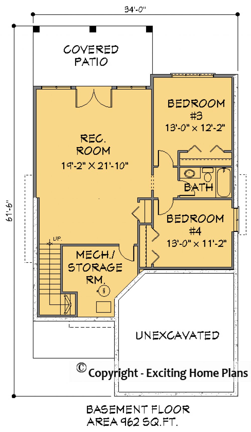 House Plan E1599 -10 Lower Floor Plan