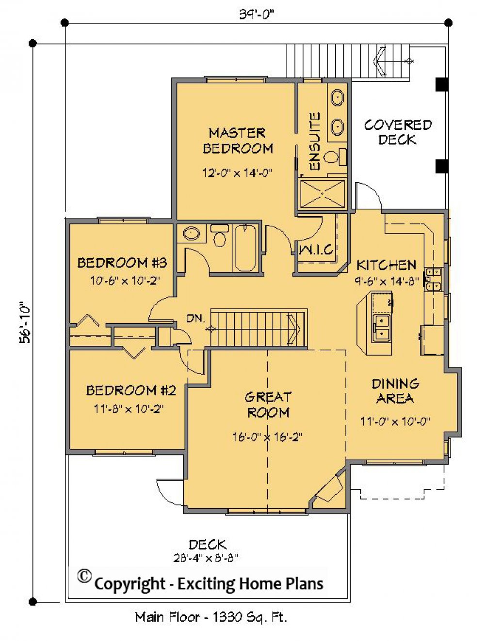 House Plan E1430-10 Main Floor Plan