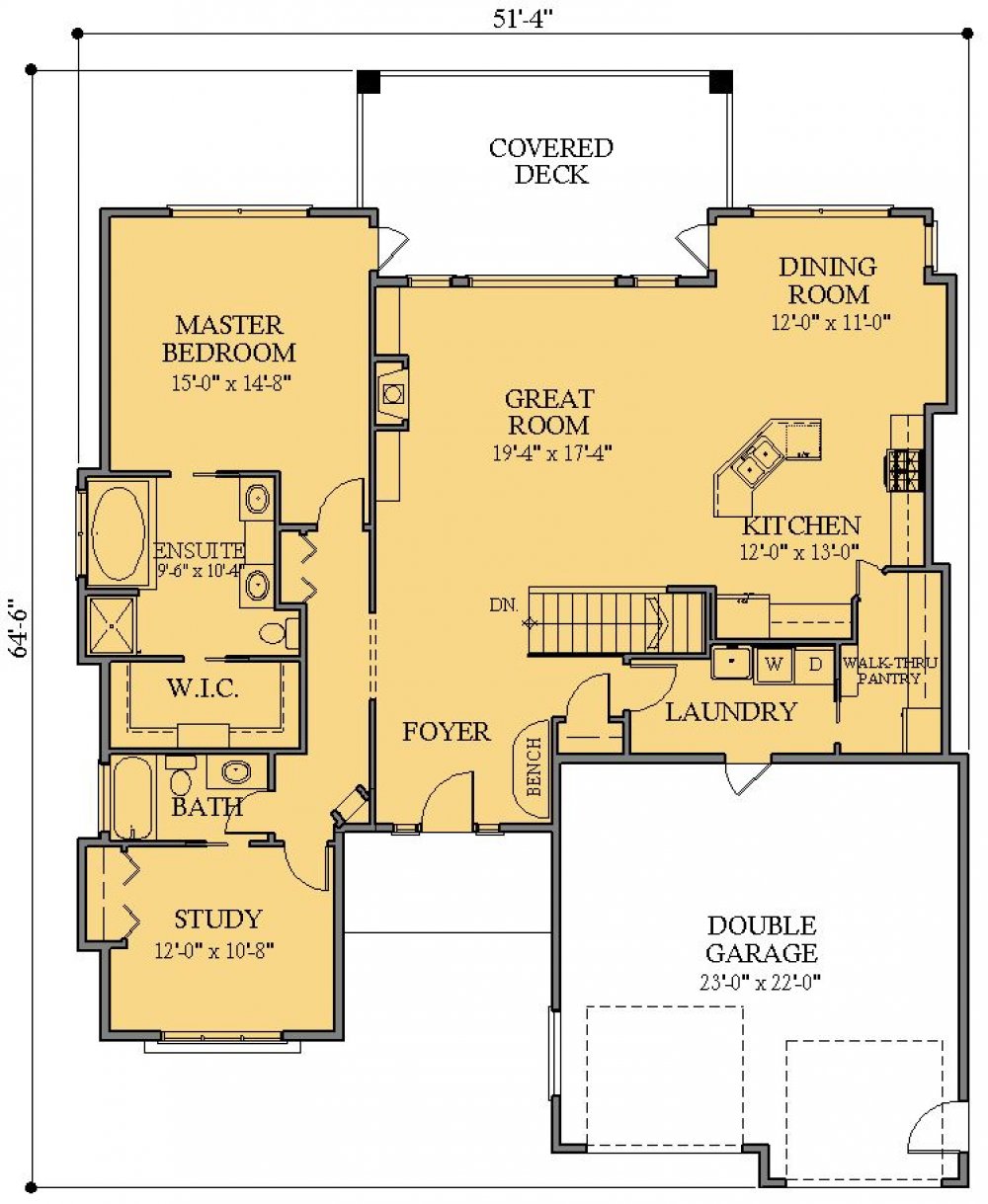 House Plan E1218-10 Main Floor Plan