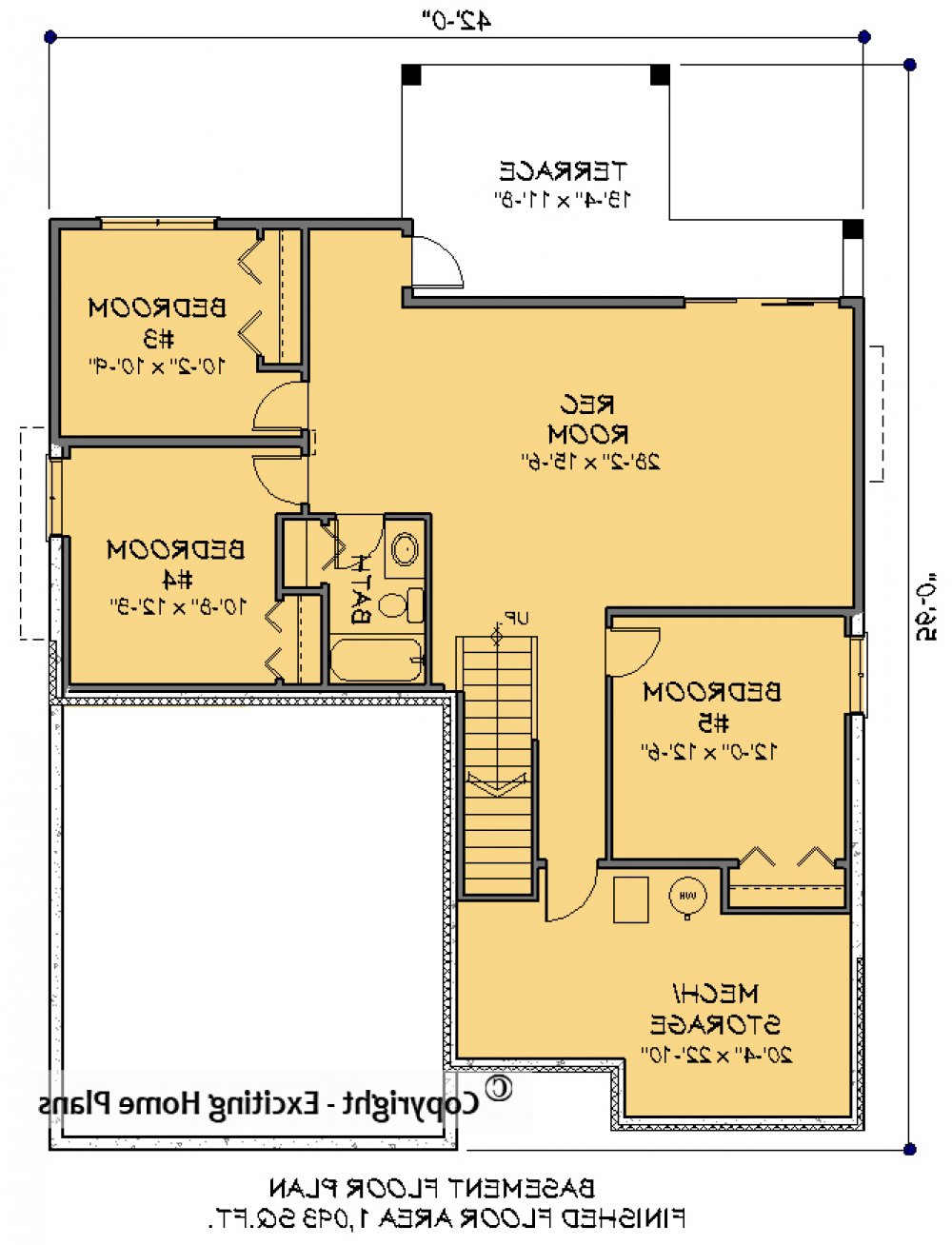 House Plan E1589-10 Lower Floor Plan REVERSE