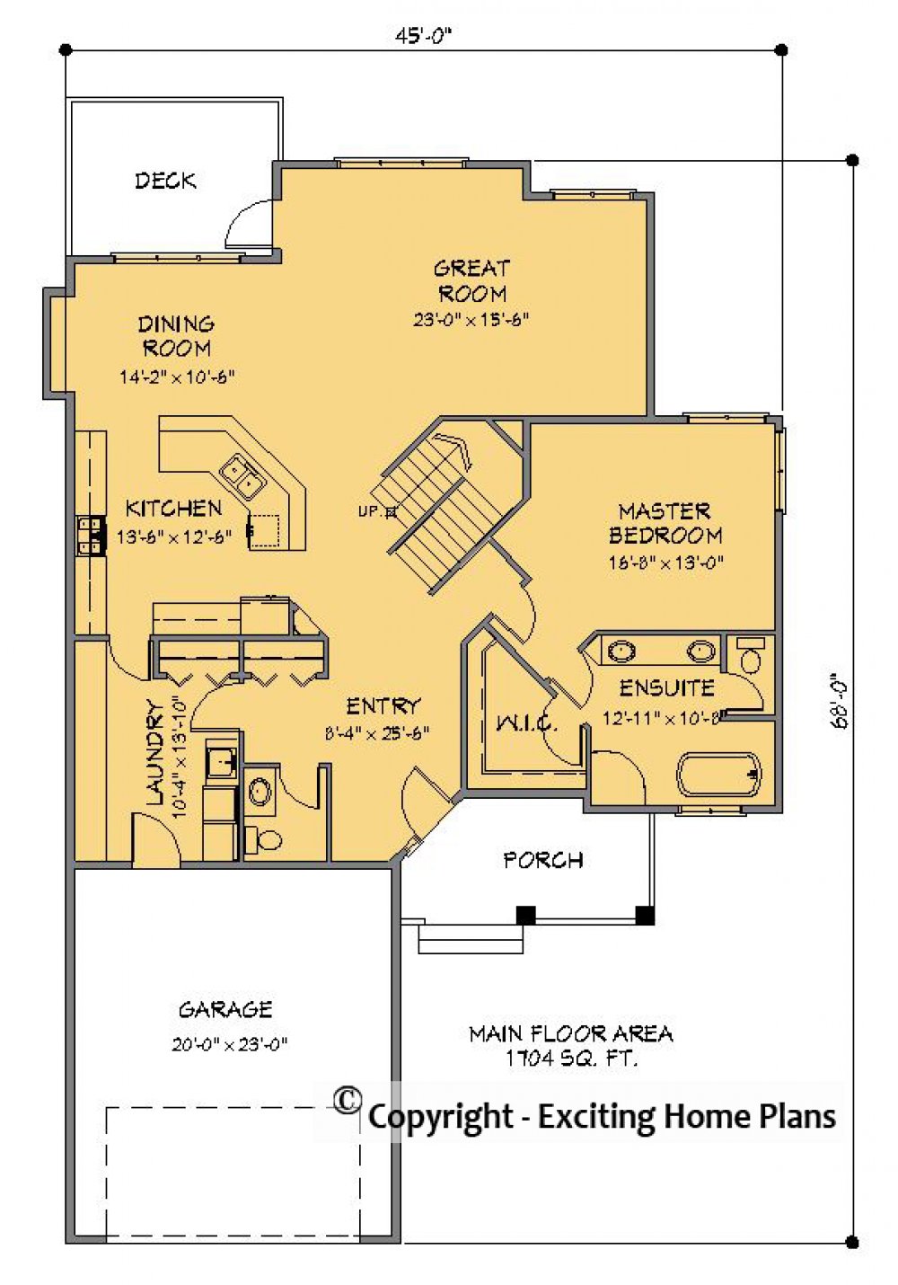 House Plan E1636-10 – Main Floor Plan