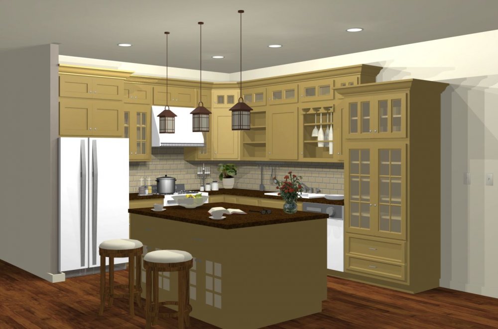House Plan E1213-10 Interior Kitchen 3D Area