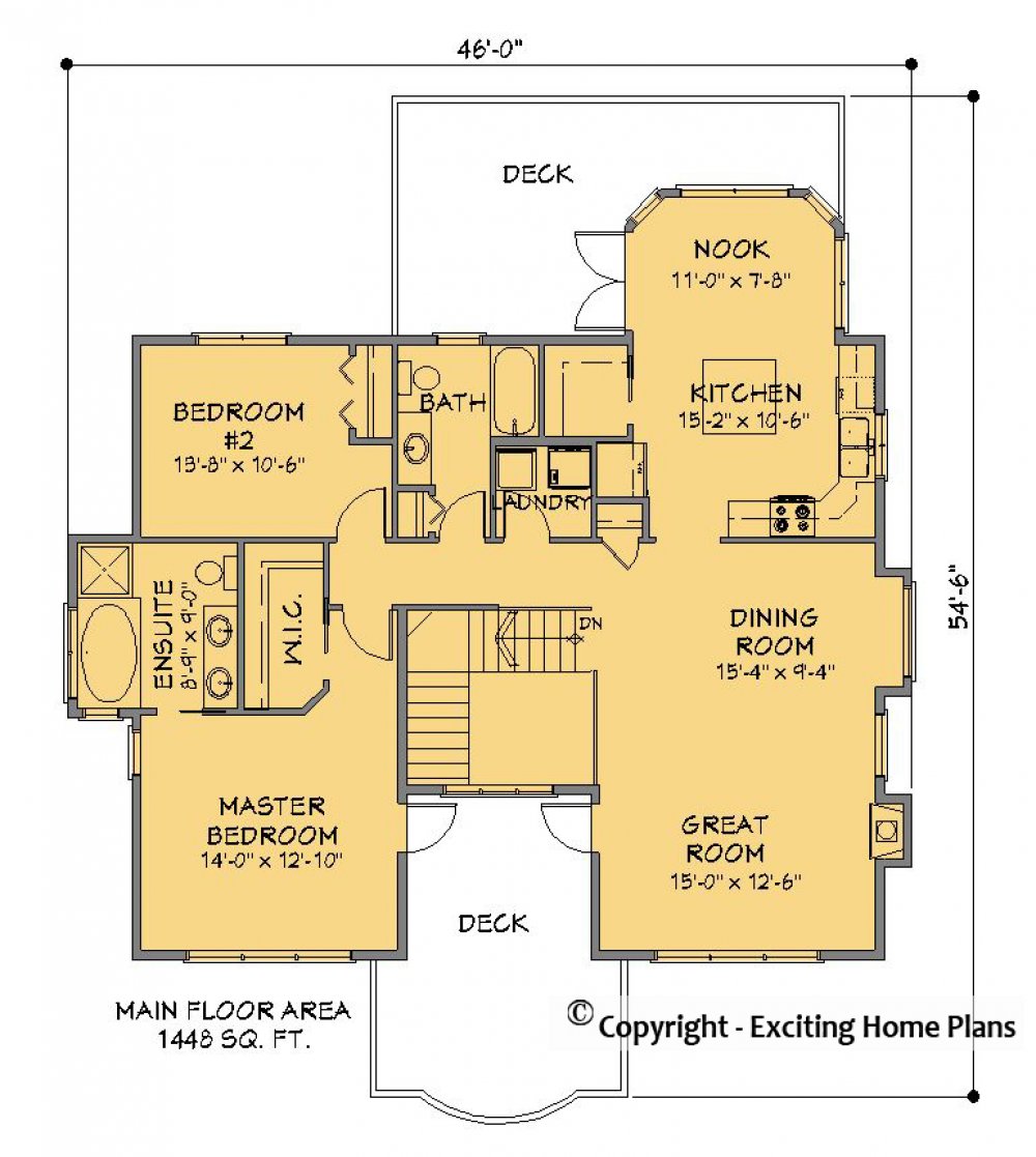 House Plan E1285-10 Main Floor Plan