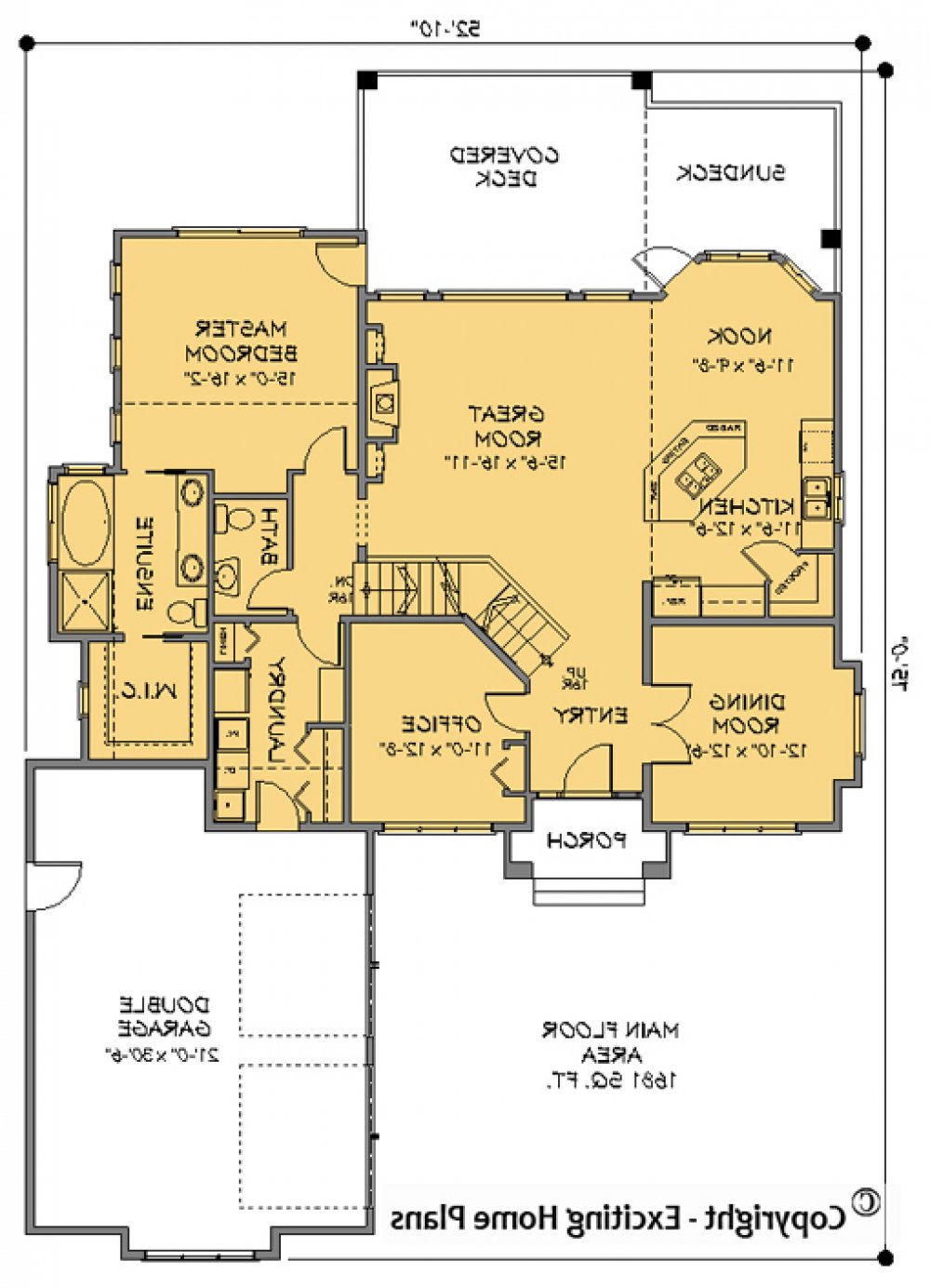 House Plan E1063-10 Main Floor Plan REVERSE
