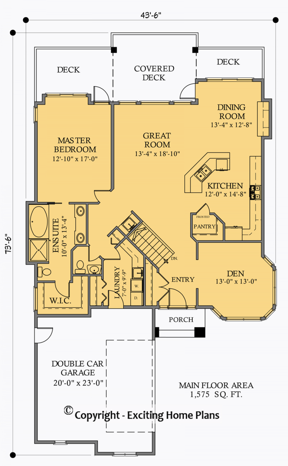 House Plan E1054-10 Main Floor Plan
