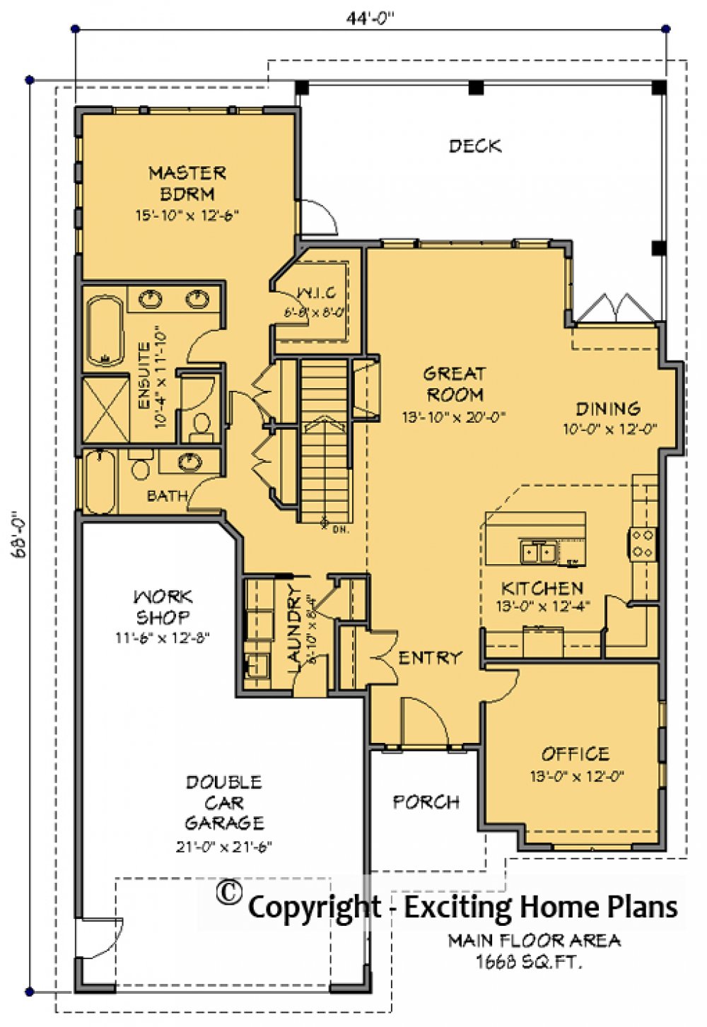 House Plan E1699-10 Main Floor Plan