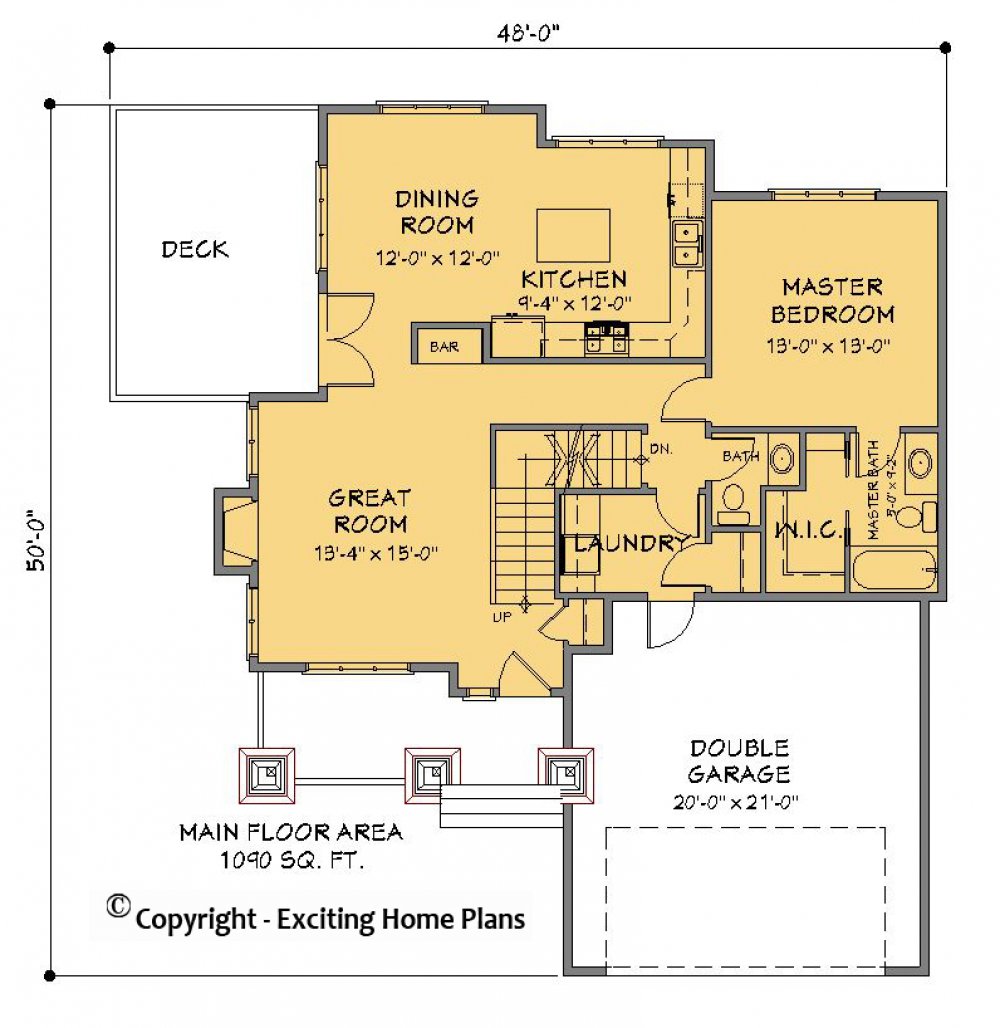 House Plan E1493-10 Main Floor Plan