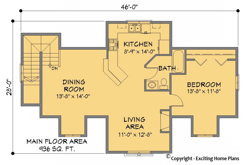 House Plan E1220-10 Main Floor Plan