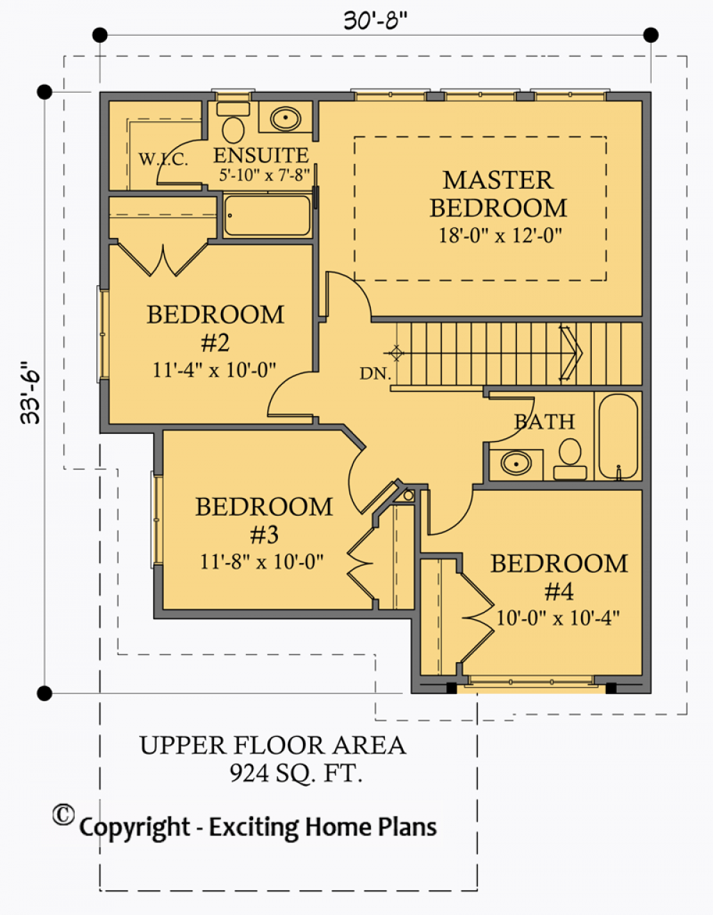 House Plan E1032-10  Upper Floor Plan