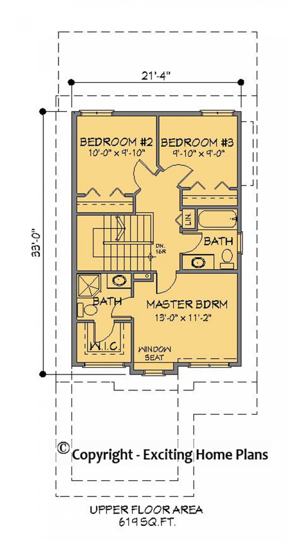 House Plan E1104-10 Upper Floor Plan
