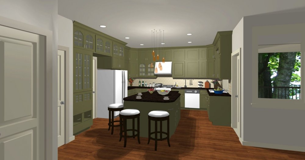 House Plan E1178-10 Interior Kitchen 3D Area