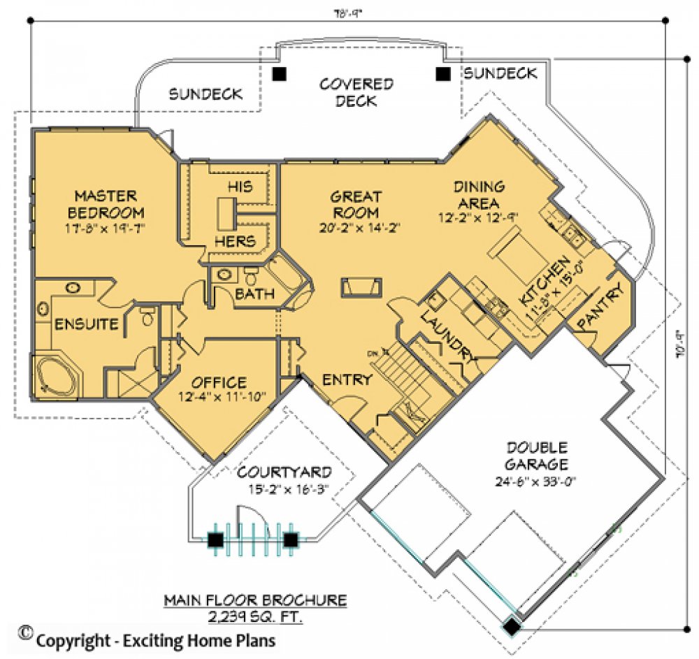 House Plan E1170-10  Main Floor Plan