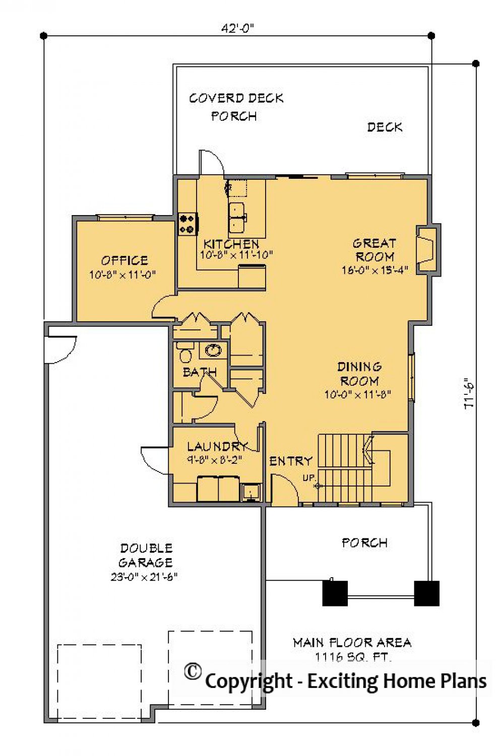 House Plan E1299-10 Main Floor Plan