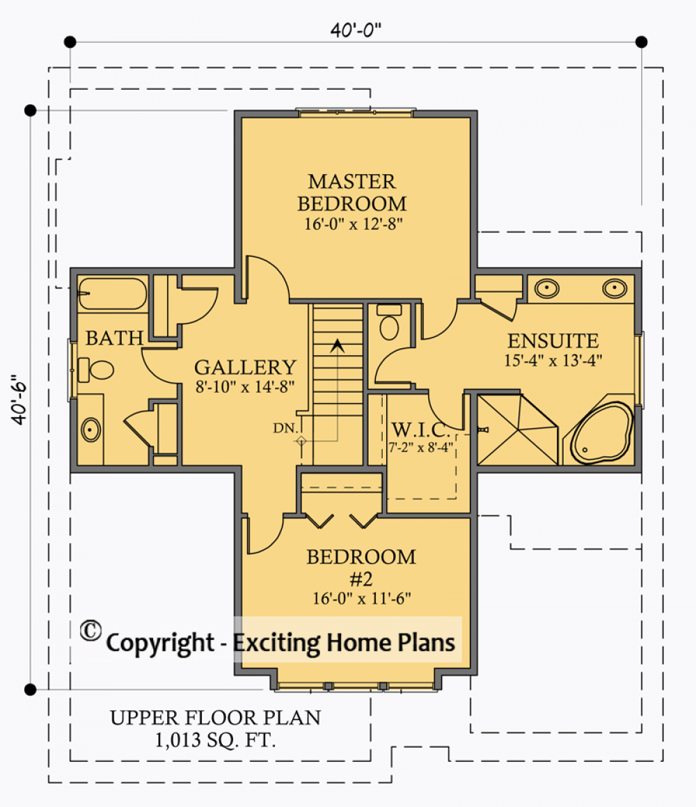House Plan E1017-10 Upper Floor Plan