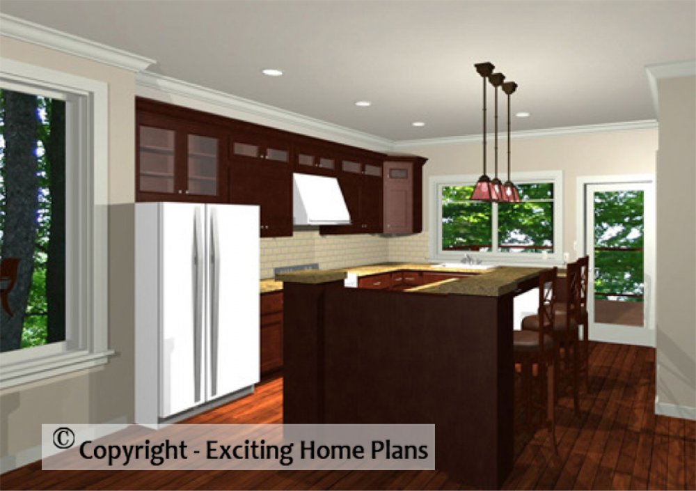 House Plan E1064-10 Interior Kitchen 3D Area