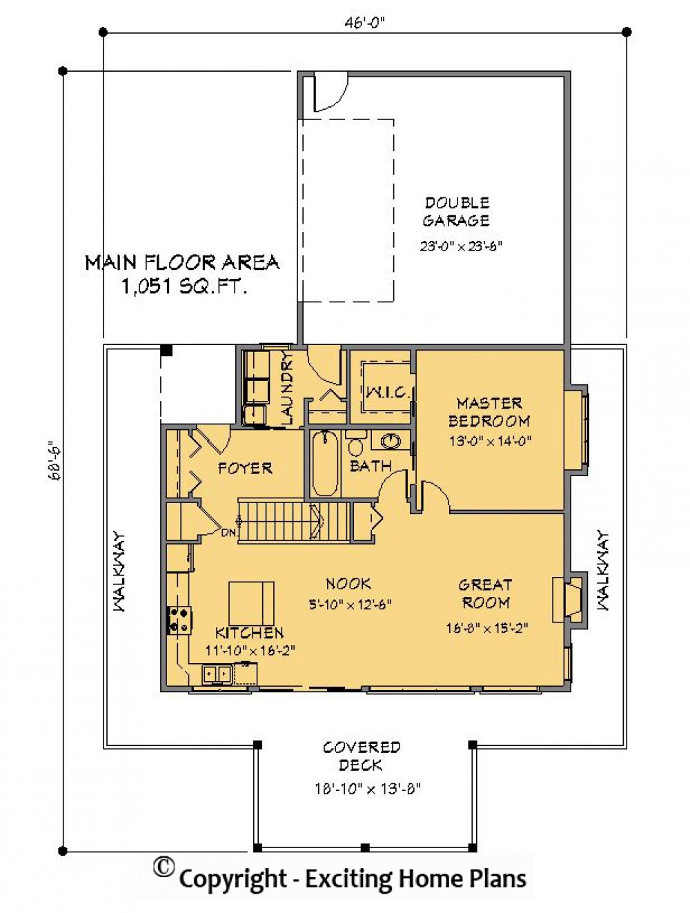 House Plan E1182-10  Main Floor Plan