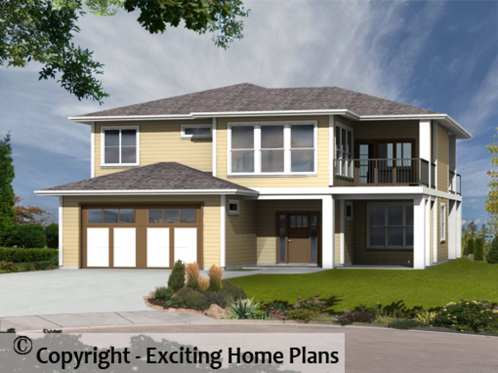 House Plan E1644-10 Front 3D View