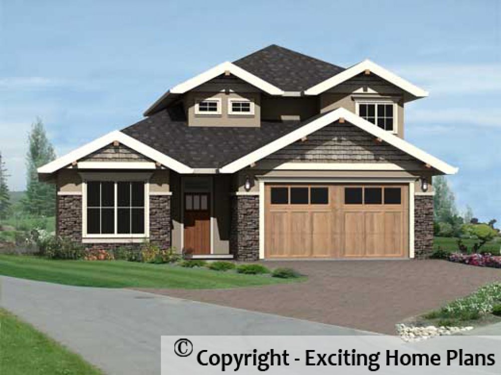 House Plan E1213-10 Exterior 3D View