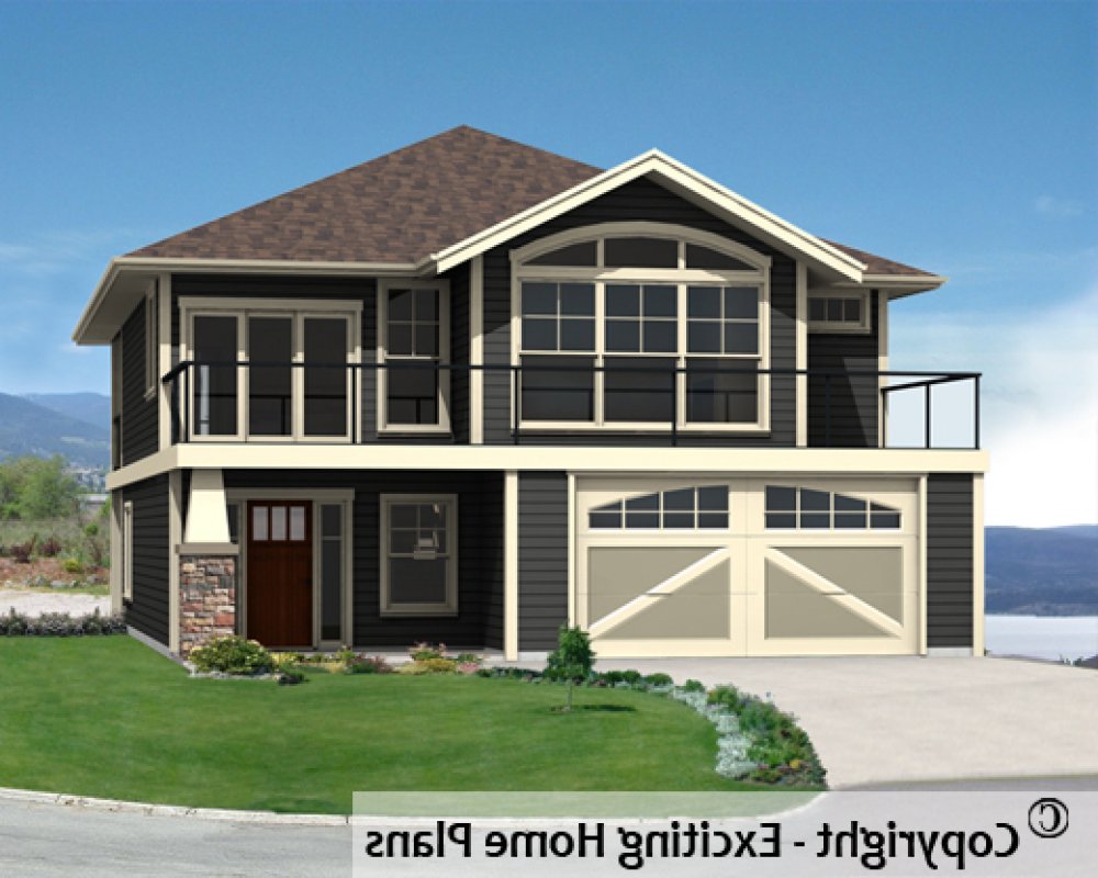 House Plan E1343-10 Front 3D View REVERSE