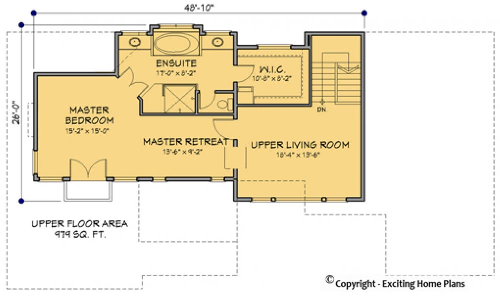 House Plan E1089-10 Upper Floor Plan
