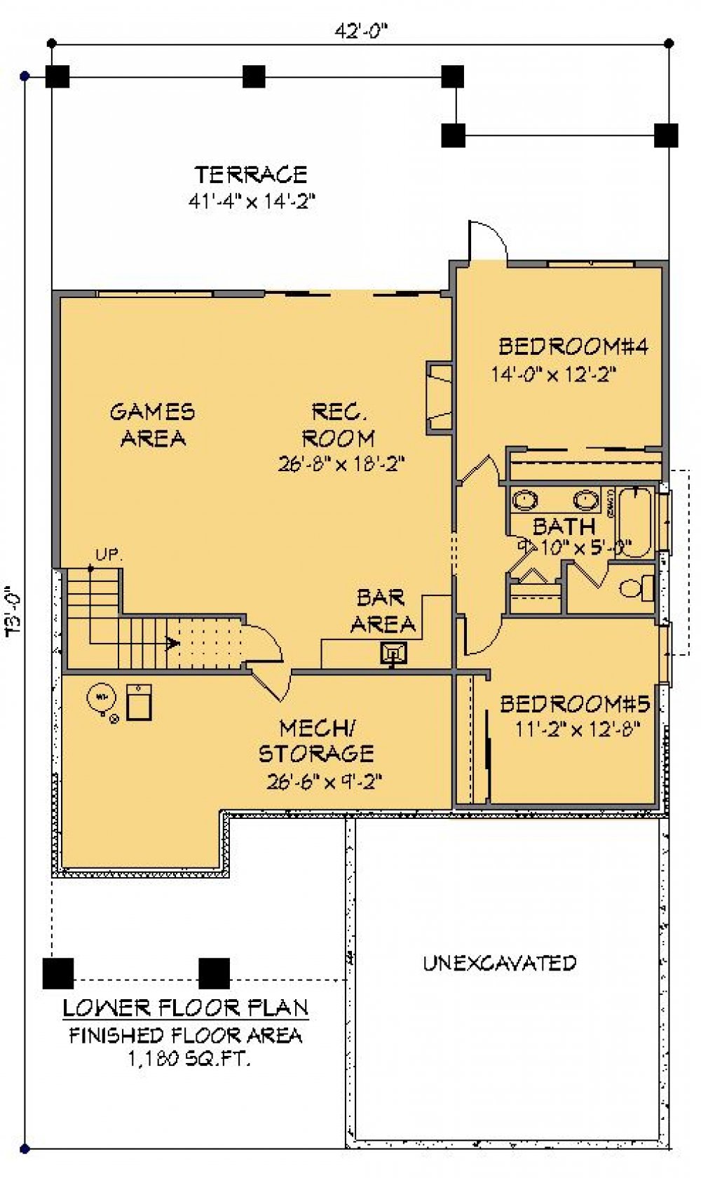 House Plan E1572-10 Lower Floor Plan