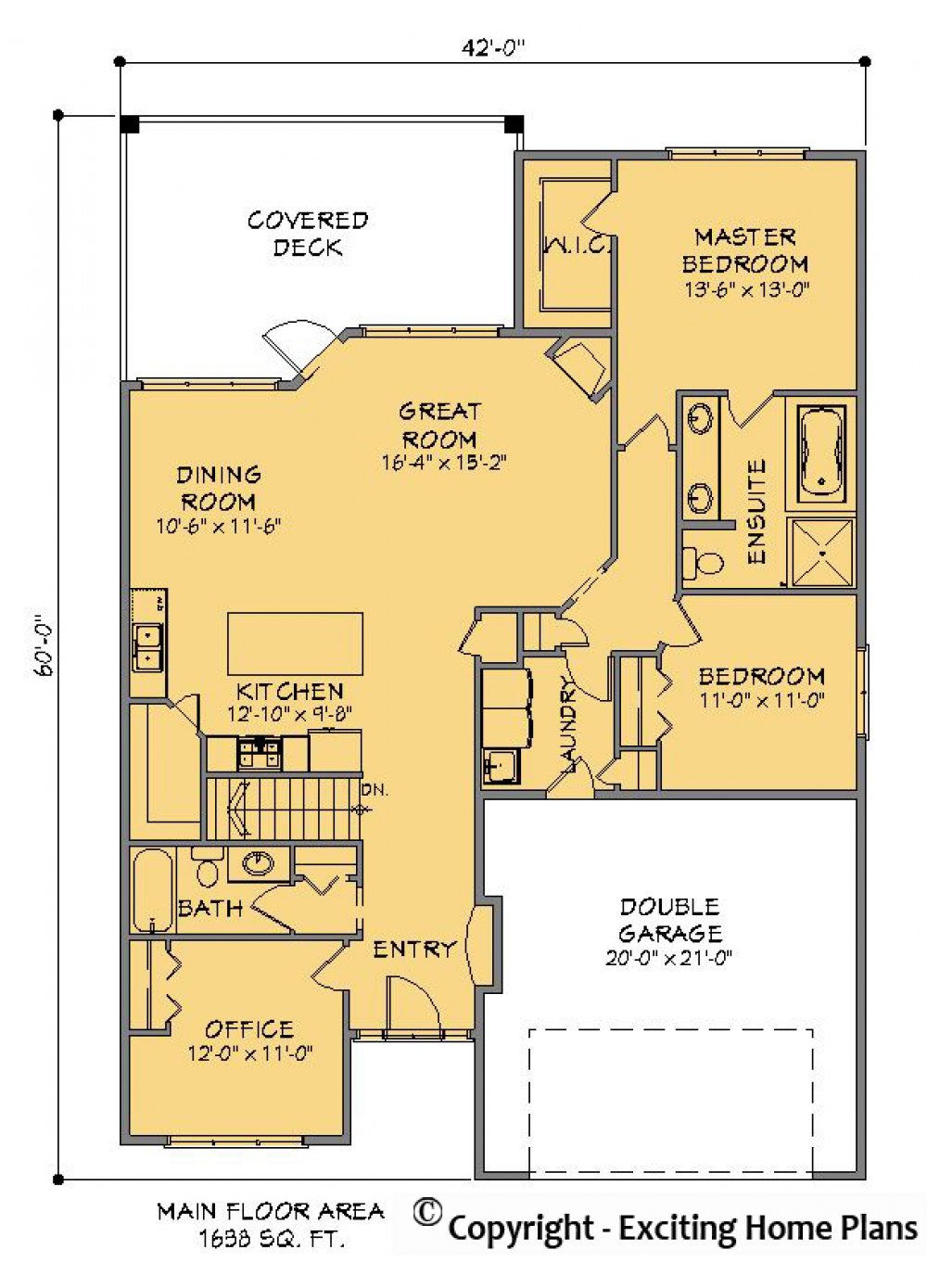 House Plan E1374-10 Main Floor Plan