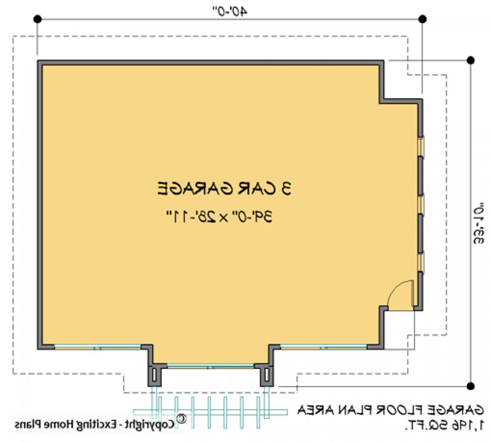 House Plan E1116-10  Garage Floor Plan