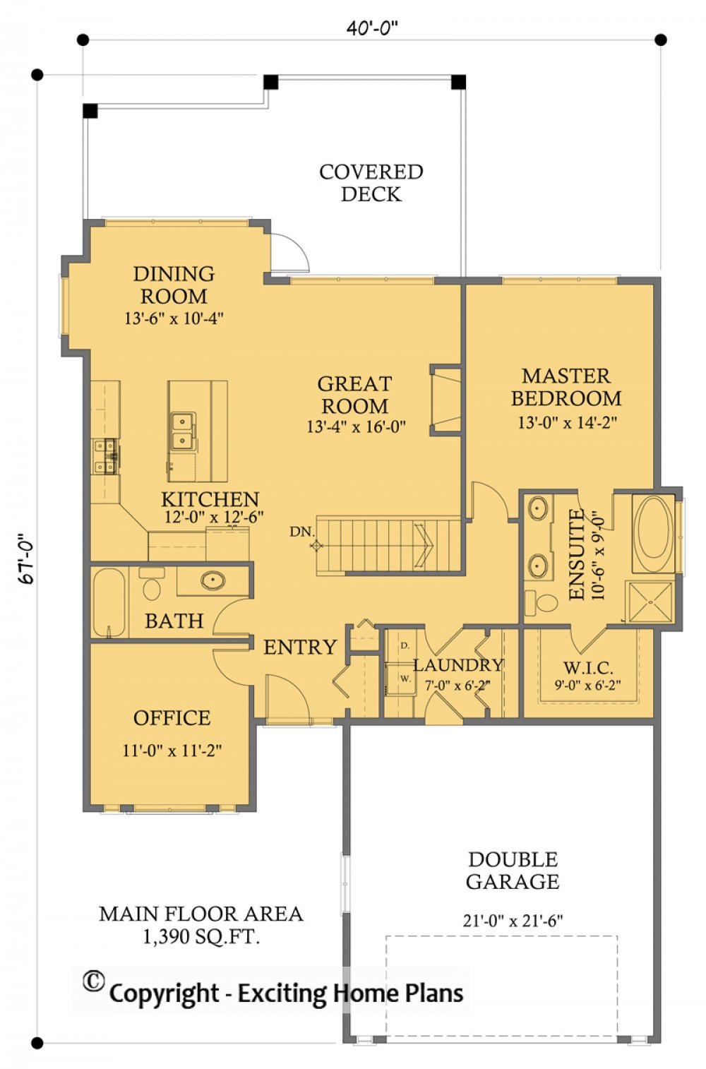 House Plan E1602-10 Main Floor Plan