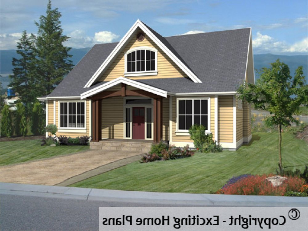 House Plan E1288-10 Exterior 3D View REVERSE