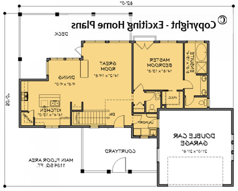 House Plan E1432-10 Main Floor Plan REVERSE