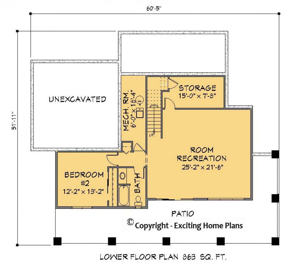 House Plan E1431-10 Lower Floor Plan