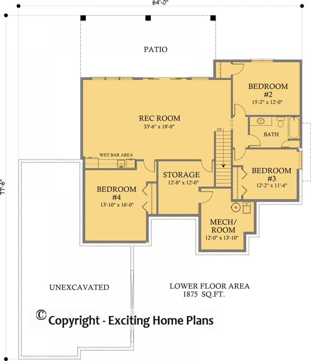 House Plan Stratus I - Lower Floor Plan