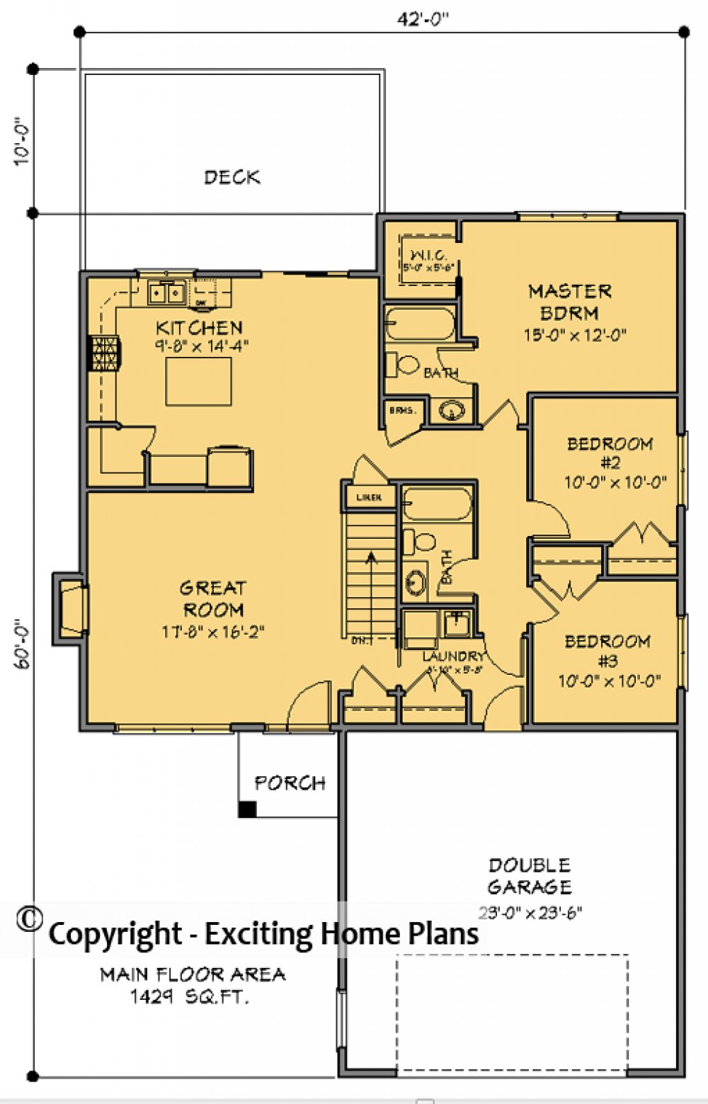 House Plan E1741-10 Main Floor Plan
