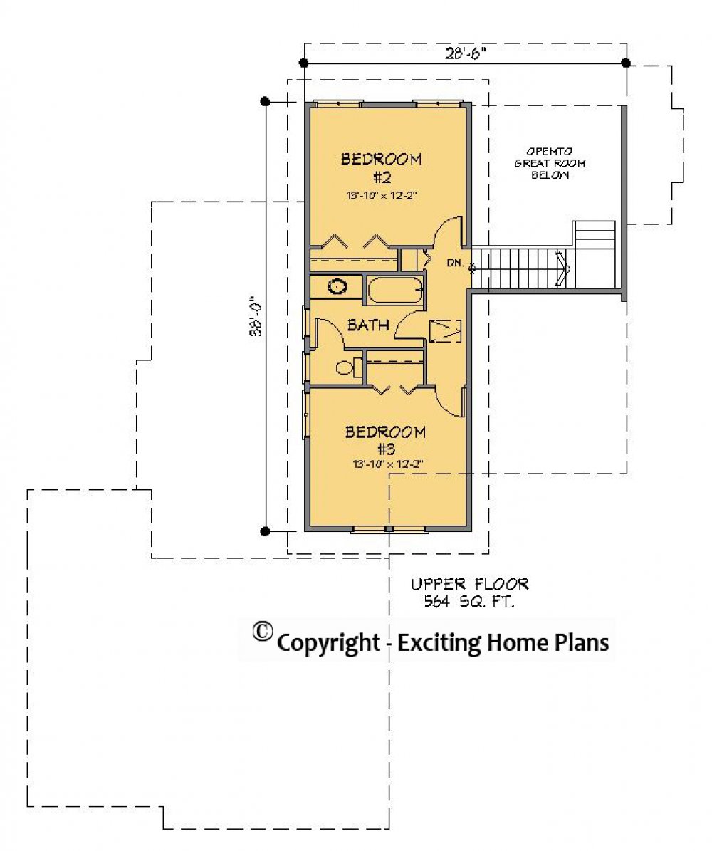 House Plan E1322-10 Upper Floor Plan