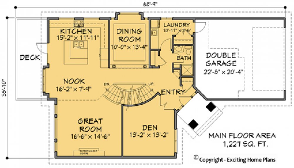 House Plan E1177-10 Main Floor Plan