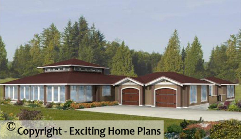 House Plan E1080-10 Exterior 3D View