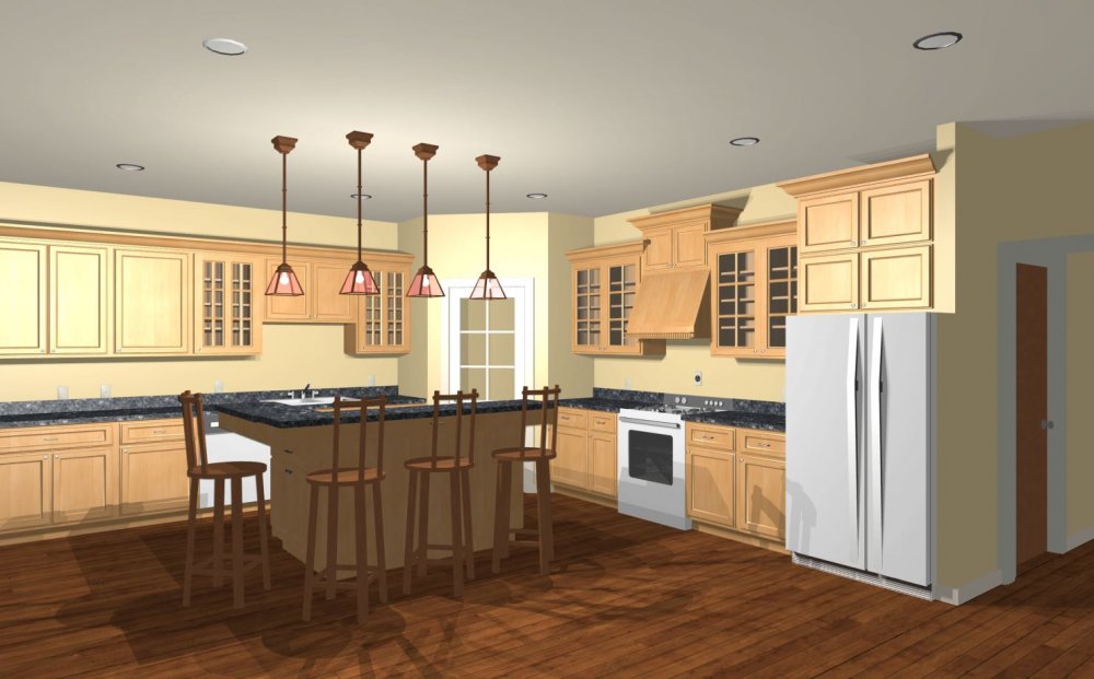 House Plan E1642-10 Interior Kitchen 3D Area