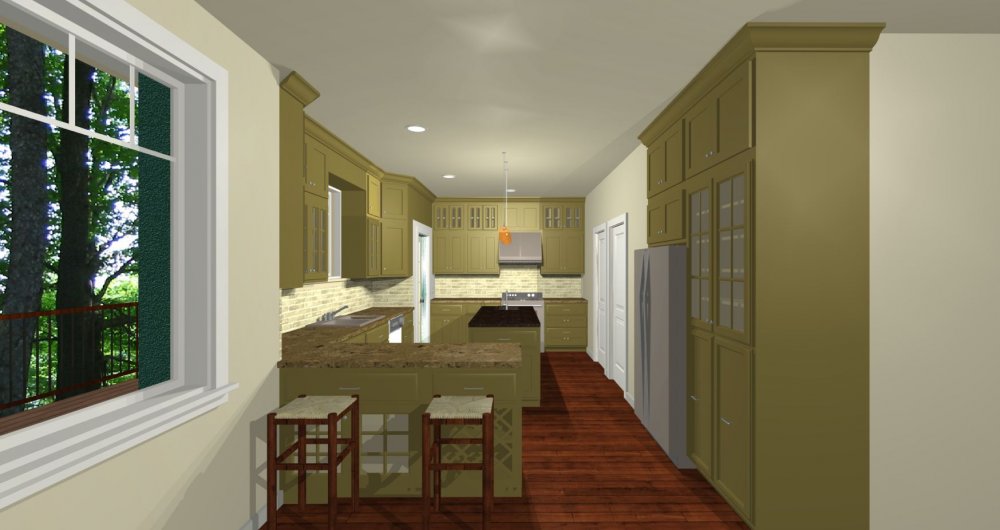 House Plan E1183-10 Interior Kitchen 3D Area