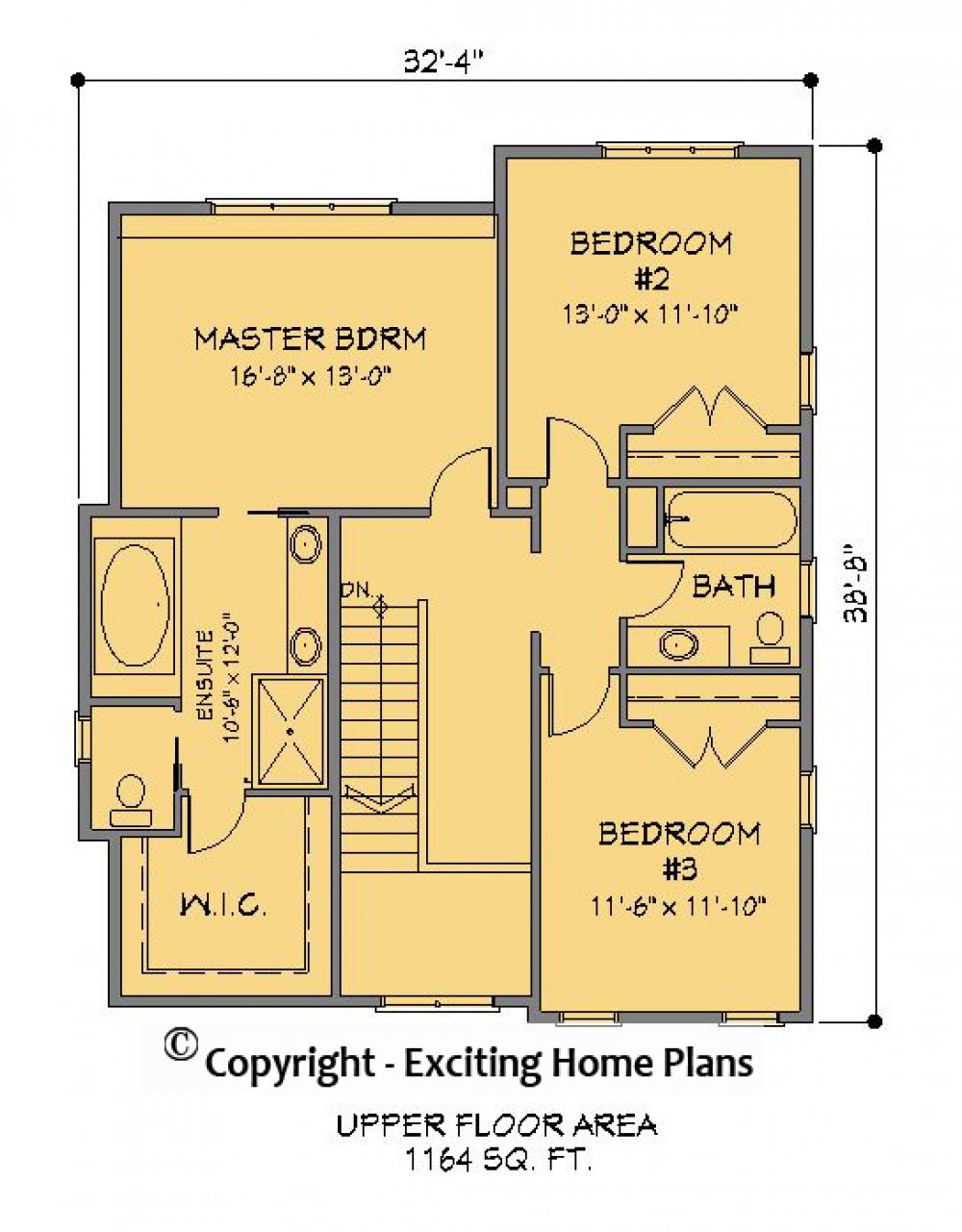 House Plan E1446-10 Upper Floor Plan